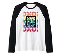 Good Luck Trolls Love for all Rainbow Maglia con Maniche Raglan