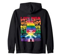 Good Luck Trolls Love Wins Rainbow Felpa con Cappuccio
