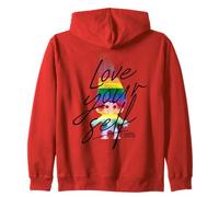 Good Luck Trolls Love Your Self Rainbow Felpa con Cappuccio