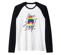 Good Luck Trolls Love Your Self Rainbow Maglia con Maniche Raglan