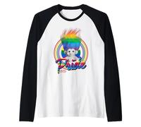 Good Luck Trolls Rainbow Hair Maglia con Maniche Raglan