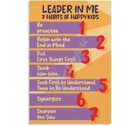 Good Manners Poster for Kids Helpful Habits Chart Childrens Behavior Guide Canvas Painting Wall Art for Home School Decor Gift(Framed,16x24inch(40x60cm))