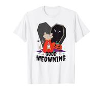 Good Meowning Vampire Halloween Cat Maglietta