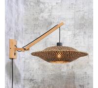 Good & Mojo Bali lampada a parete con braccio, E27, BALI/W2/AD/N/4412/BN, Bali [Lampade per Interni > Lampade a Parete]