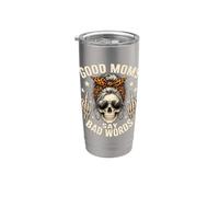 Good Moms Say Bad Words Funny Messy Bun Mom Skeleton Leopard Bicchiere termico in acciaio inox doppia parete