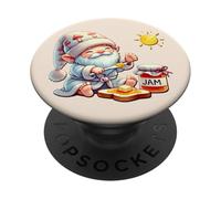 Good Morning Gnome With Jam Jar For Teacher Summer Break PopSockets PopGrip Adesivo