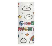 Good Night Cartoon Colorful ROCKETS tappetino da yoga con borsa per il trasporto per allenamenti a pavimento stampato, antiscivolo, tappetino asciugamano yoga con borsa per il trasporto tapete para