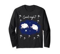 Good Night Counting Sheep Sleep Design Bambini Ragazzi Ragazze Maglia a Manica
