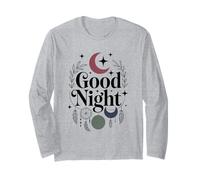 Good Night Dreamcatcher Celestial Moon & Stars Boho Design Maglia a Manica