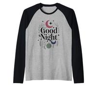 Good Night Dreamcatcher Celestial Moon & Stars Boho Design Maglia con Maniche Raglan