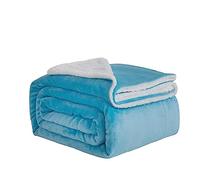 Good Nite Coperta in pile Sherpa, reversibile, 130 x 150 cm, soffice e calda, per casa e viaggi (blu, singolo)