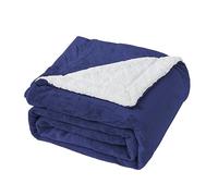 Good Nite Coperta in pile Sherpa reversibile, 130 x 150 cm, soffice e calda, per letto domestico e viaggi (blu navy, singolo)