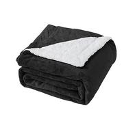 Good Nite Coperta in pile Sherpa reversibile, 230 x 270 cm, soffice e calda, per letto domestico e in viaggio (nero, super king size)