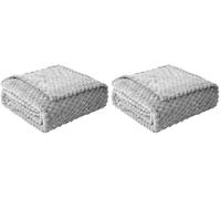 Good Nite Coperta morbida in microfase, 150 x 200 cm, coperta in pile per divano e letto, camera da letto, ufficio, grigio (Confezione da 2)