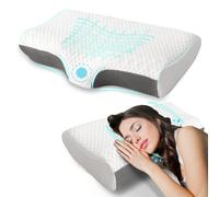 Good Nite Cuscino per il dolore al collo con memory foam Cuscino ortopedico per il supporto del collo per dormire laterale, 60x36x13/10 cm