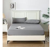 Good Nite Lenzuola con angoli singoli da 25 cm, con tasca extra profonda, morbide e traspiranti (grigio scuro, singolo)