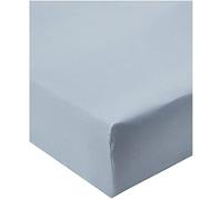 Good Nite - Lenzuolo con angoli, 25 cm di profondità, 100% poliestere, misto cotone, morbido e confortevole, lavabile in lavatrice, tessuto traspirante (grigio, doppio)