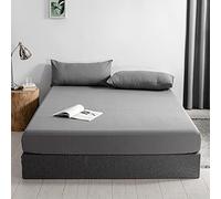Good Nite Lenzuolo con angoli elasticizzati, 140 x 200 cm, grigio, 30 cm, extra in poliestere, morbido e traspirante, lavabile in lavatrice, 140 x 200 cm