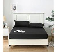 Good Nite Lenzuolo con angoli per letto king size, 25 cm, con tasca extra profonda, morbido e traspirante (nero, king size)