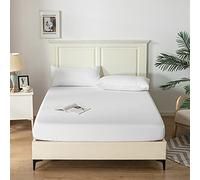 Good Nite Lenzuolo con angoli super king size, 25 cm, con tasca extra profonda, morbido e traspirante (bianco, super king size)