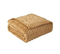 Good Nite Morbida coperta in microfase, 130 x 150 cm, coperta in pile per divano e letto, camera da letto, ufficio, beige
