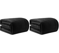 Good Nite Plaid Coperta Pile Singolo 130 x 150 cm - Coperta Plaid Super Morbida, Coperta Calda Invernale, per Plaid Divano, Copriletto, Nero (Confezione da 2)
