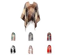 Good Nite Sciarpa Donna Uomo Invernale Autunnale Foulard Caldo Pashmina Stola a Scacchi Grande Calda e Morbida Versatile ed Elegante(Marrone,200x60cm)