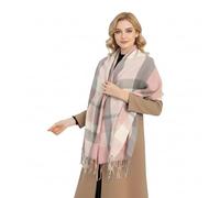 Good Nite Sciarpa Donna Uomo Invernale Autunnale Foulard Caldo Pashmina Stola a Scacchi Grande Calda e Morbida Versatile ed Elegante(Rosa,200x60cm)