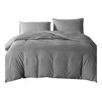 Good Nite Set copripiumino king size con 2 federe in morbida microfibra di poliestere (grigio scuro)