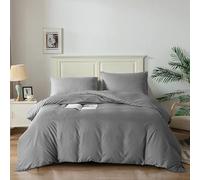 Good Nite Set di biancheria da letto, copripiumino con federe, in morbida microfibra, (grigio scuro, king 230 x 200 cm)