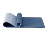 Good Nite Tappetino da yoga per allenamento, pilates, fitness, per donne e uomini, antiscivolo, spesso 10 mm, ad alta densità, con cinghia per il trasporto, in TPE (blu scuro/celeste)