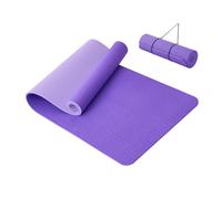 Good Nite Tappetino da yoga per esercizi e fitness, 10 mm, extra spesso, antiscivolo, per sport, pilates, palestra, pavimento con cinghia per il trasporto, 183 x 61 x 1 cm (viola scuro/viola chiaro)