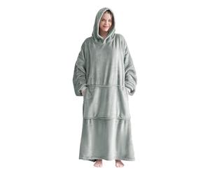 Good Nite Wearable Blanket Coperta indossabile con Cappuccio Oversize per Le Donne, Grigio, Flannel-90x130 cm Donna