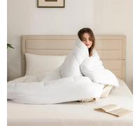 Good Nite Winter 460 GSM coperta trapuntata Extra spessa coperta invernale calda coperta morbida e accogliente bianca BIANCO 155x220cm