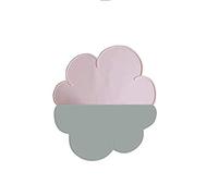 Good partner - Tovaglietta per bambini, in silicone, motivo nuvole, impermeabile, rosa + grigio., 47,5 x 27 x 0,3 cm