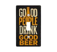 Good People Drink Good Beer - Placca di copertura per interruttore della luce della birra, design rustico nero e arancione per decorazione da parete, piatti da parete in materiale termoplastico