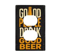 Good People Drink Good Beer - Placca di copertura per interruttore della luce, design rustico nero e arancione per decorazione da parete, piastre da parete in materiale termoplastico, presa duplex
