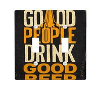 Good People Drink Good Beer - Placca di copertura per interruttore della luce, design rustico nero e arancione per decorazione da parete, piatti da parete in materiale termoplastico, dimensioni