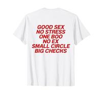 Good Sex No Stress One Boo No Ex Small Circle Big Checks Y2k Maglietta