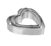 GOOD STUFF Set di 3 Stampi per Biscotti in Acciaio. Formine a Forma di Cuore in 3 Misure Differenti.