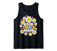 Good Things Ahead Daisy Flowers Positive Retro Citazione Art Canotta