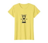 Good Things Take Time Clessidra Inspirational Maglietta, Donna, Limone, 3XL