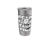 Good Things Take Time - Grafica floreale botanica con citazione Bicchiere termico in acciaio inox doppia parete
