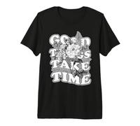 Good Things Take Time - Grafica Floreale Botanica con Citazione Maglietta Premium