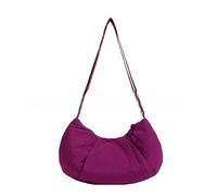 Good Totes Croissant Bag,Goodtotes Large Croissant Crossbody Bag,Large Fashion Nylon Waterproof Satchel for Women (Dark Purple)