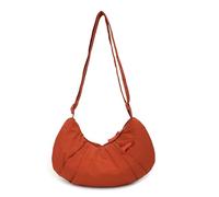 Good Totes Croissant Bag,Goodtotes Large Croissant Crossbody Bag,Large Fashion Nylon Waterproof Satchel for Women (Orange)