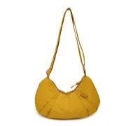 Good Totes Croissant Bag, Large Croissant Sling, Nylon Waterproof Croissant Bag, Large Fashion Nylon Satchel for Women (Yellow)