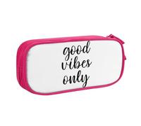 Good Vibes - Astuccio con stampa, per cosmetici, strumenti artistici, studenti, insegnanti, uso versatile, rosa, Taglia unica, Set di zaini per la scuola