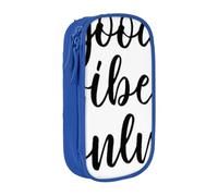 Good Vibes - Astuccio con stampa, pratico astuccio multi-scomparto per ufficio, viaggi, scuola, arte e uso quotidiano, Blu, Taglia unica, Con tasca per il