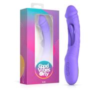 Good Vibes Only Flax Vibrating Dildo with G-Spot Stimulator Purple